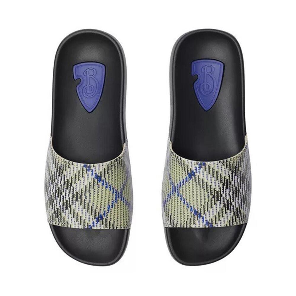 BNWT Burberry Archive Check Men's Sandals Slides In Lichen Grey Size 42 US 9